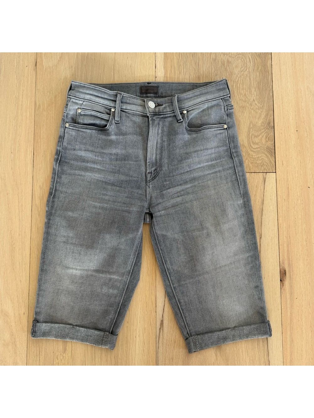 Mother The Runaway Daytona Nights Shorts Jorts Gray Size 27